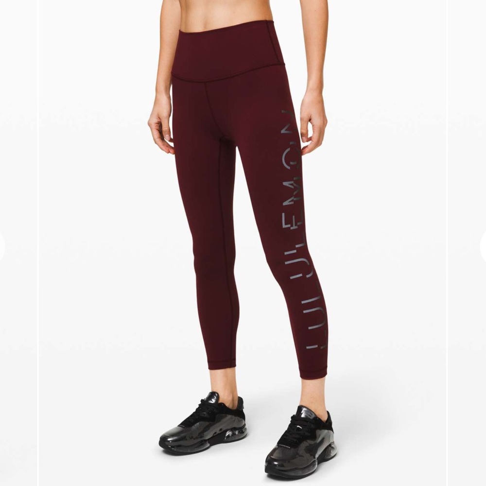 lululemon athletica Maroon High-Rise Logo Leggings